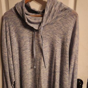 Light blue space-dye Lane Bryant waffle/thermal top Plus Size 26/28